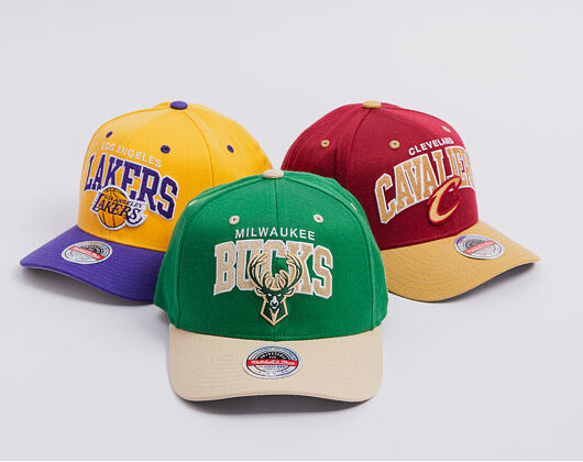 Kappe Mitchell & Ness - NBA Team Arch Snapback - Milwaukee Bucks - Green / Beige