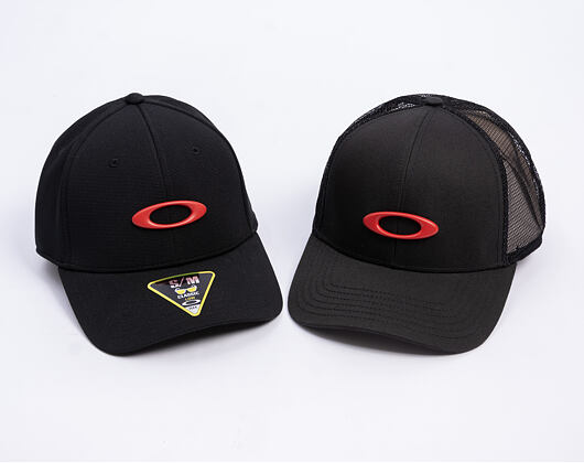 Oakley - Trucker Ellipse Hat - Pitch Black/Flame Red
