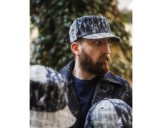 Kappe Kangol - TRENDS PACK - Denim Mashup Army Cap - Black Topstitch