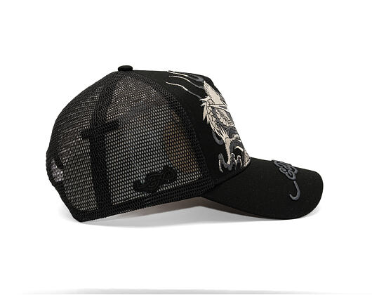Kappe Ed Hardy - Mono Giant Dragon Twill Front Mesh Trucker - Black/Black