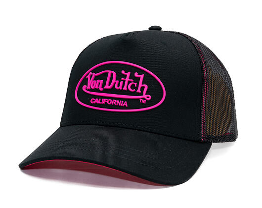 Kappe Von Dutch - Trucker - Rubber Logo Black/Electric Pink