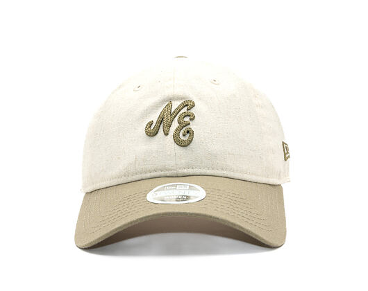 Damen Kappe New Era - Branded Linen 9TWENTY - Stone / New Olive