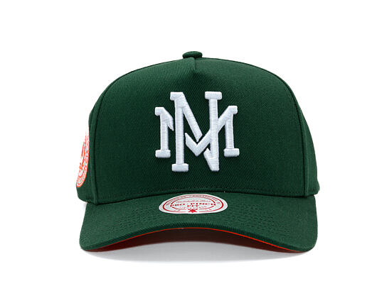 Kappe Mitchell & Ness  - Branded Emerald Slam Pro Pinch Snapback - Green/Orange