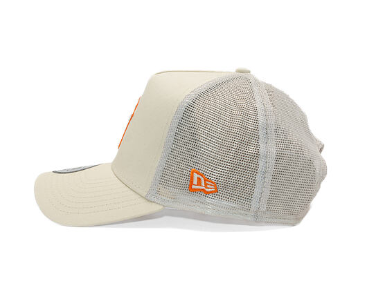 Kappe New Era - MLB Outline 9FORTY A-Frame Trucker - NY Yankees - Cream / Orange