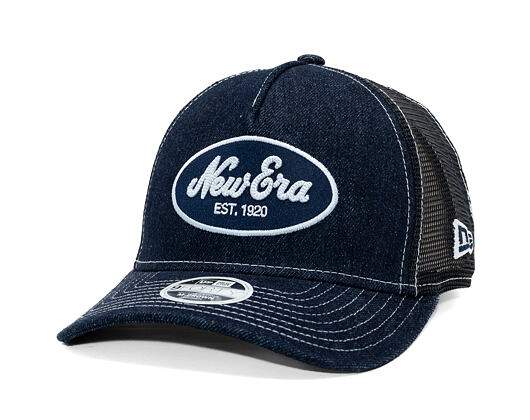 Damen Kappe New Era - Branded Denim Oval Logo 9FORTY M-CROWN A-Frame Trucker - Navy