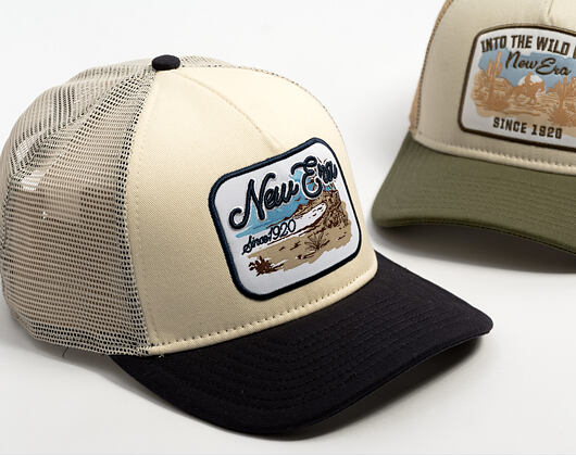 Kappe New Era - Branded Wild West Patch 9FORTY M-CROWN A-Frame Trucker - Cream / Navy