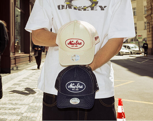 Damen Kappe New Era - Branded Denim Oval Logo 9FORTY M-CROWN A-Frame Trucker - Navy