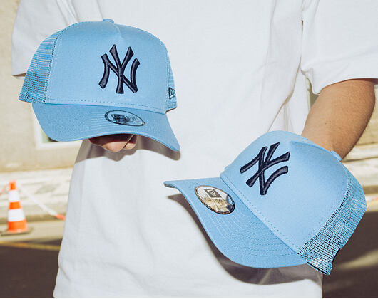 Kinder Kappe New Era - MLB Essential 9FORTY A-Frame Trucker - NY Yankees - Blue / Ocean Blue