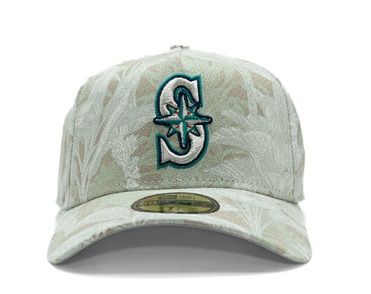 Kappe New Era - MLB Three Looms "Leafy Palm" 59FORTY A-Frame - Seattle Mariners - Stone