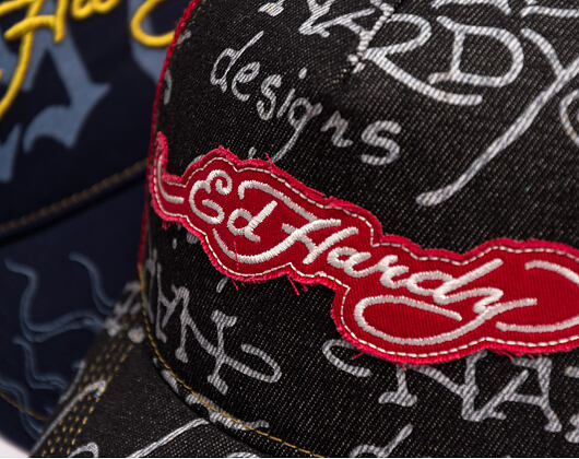 Kappe Ed Hardy - Don Denim 5 Panel Trucker Cap