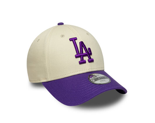 Kinder Kappe New Era - MLB League Essential 9FORTY - LA Dodgers - Cream / Purple