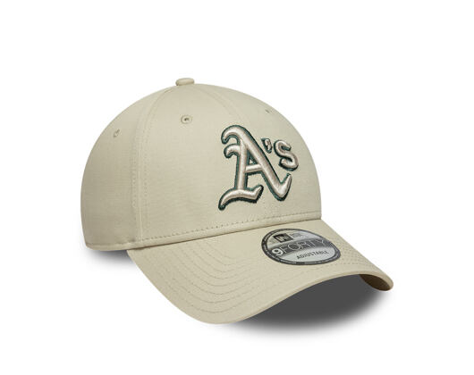 Kappe New Era - MLB Team Outline 9FORTY - Oakland Athletics - Stone / Cilantro Green