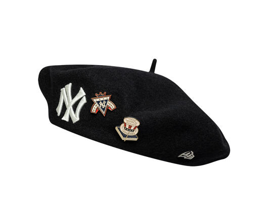 Baskenmütze New Era - MLB IMAGE DROP Retro Pin Beret - NY Yankees - Black