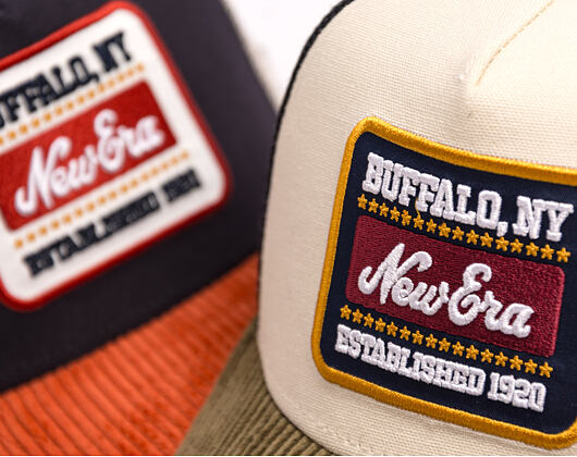 Kappe New Era - Branded Patch Cord 9FORTY A-Frame Trucker - Cream / New Olive