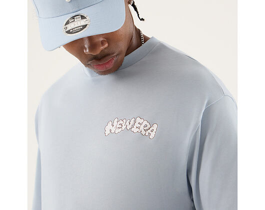 T-Shirt New Era - Branded Block Party Graphic Oversized Tee - Sky Blue