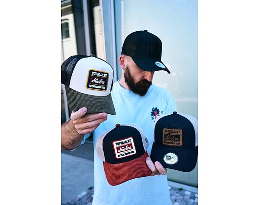 Kappe New Era - Branded Patch Cord 9FORTY A-Frame Trucker - Navy / Warm Flame