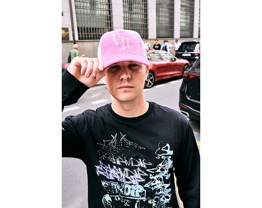 Damen Kappe Von Dutch - Baseball - Velvet Rhinestone Logo - White / Pink