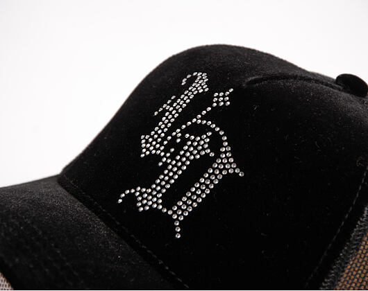 Damen Kappe Von Dutch - Baseball - Velvet Rhinestone Logo - Black