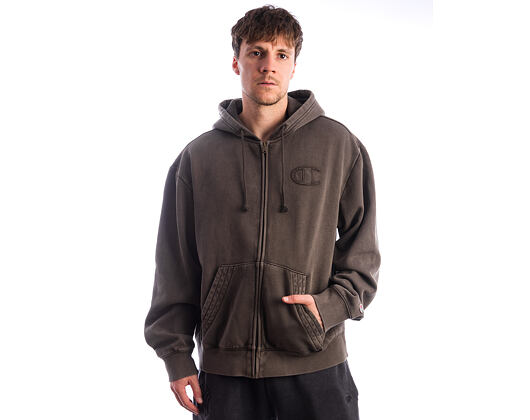 Pullover Champion - Washed Black Hoodie Full Zip Sweatshirt