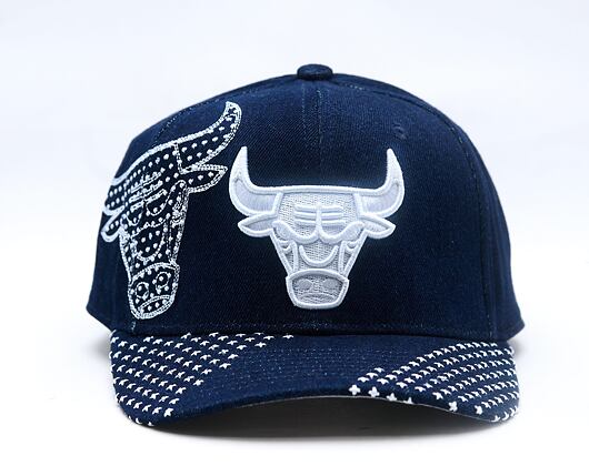 Kappe Mitchell & Ness - NBA Run Stitch Pro Snapback - Chicago Bulls - Blue