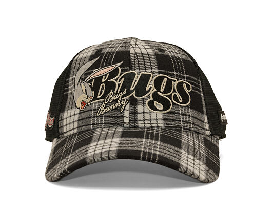 Kappe Capslab - Looney Tunes Trucker - Bugs Bunny Script Checkered - Black / White