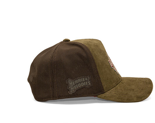 Kappe Capslab - Looney Tunes Trucker - Bugs Bunny Logo Peek Suede - Olive / Brown