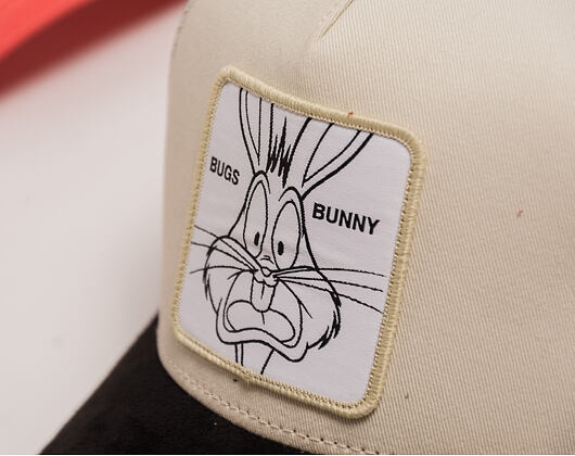 Kappe Capslab - Looney Tunes Trucker - Bugs Bunny Line Art Suede Visor - Off White / Black