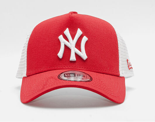 Kappe New Era - MLB Clean 9FORTY Trucker - NY Yankees - Scarlet / White
