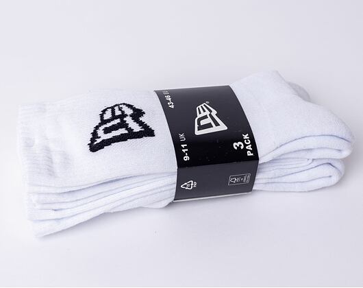 Socken New Era - Flag Crew 3Pack - White