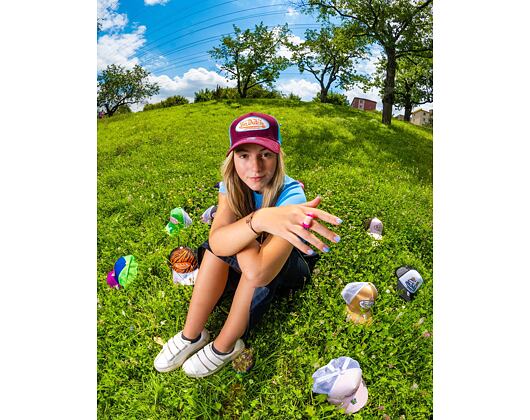 Kappe Von Dutch Boston Trucker Baumwoll-Twill Lila/Hellblau