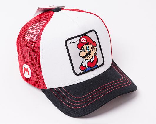 Kappe Capslab Trucker - Super Mario CL/SMB/1/MAR Weiß / Rot