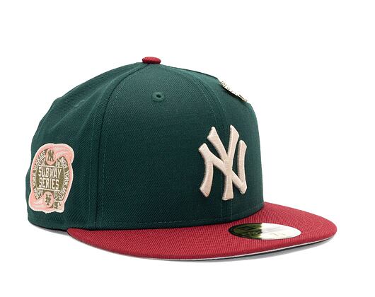 Kappe New Era 59FIFTY MLB "Leaf Drop" WS Patch - NY Yankees - Green / White