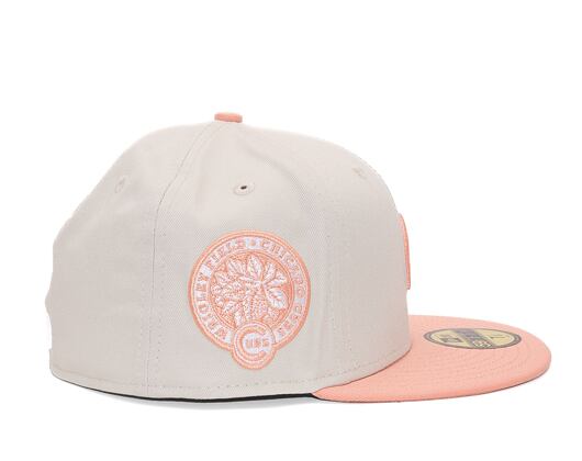Kappe New Era 59FIFTY MLB White Crown Chicago Cubs Cooperstown Off White / Peach