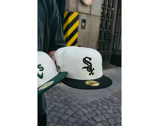 Kappe New Era 59FIFTY MLB Chicago White Sox Retro - Creme Weiß / Schwarz