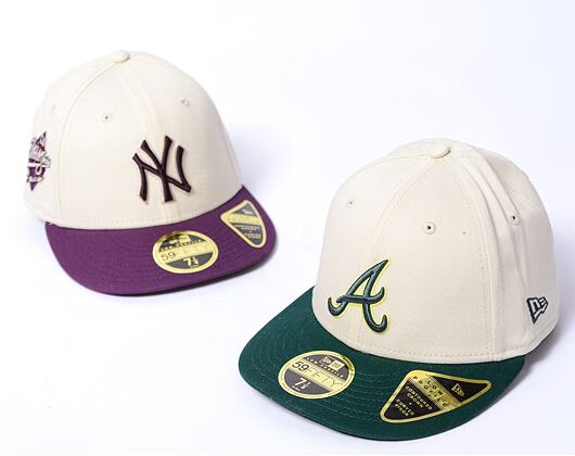 Kappe New Era - 59FIFTY Low Profile "Late Fall Vibes" - Atlanta Braves - Cream / Green