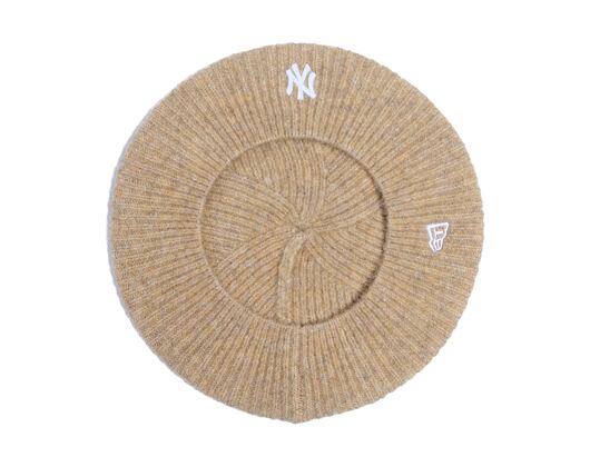 Baskenmütze New Era - MLB Womens Knitted Beret - NY Yankees - Toffee / White