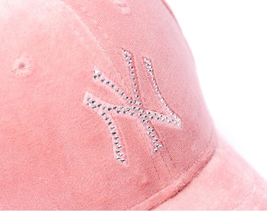 Damen Kappe New Era - 9FORTY Womens MLB Velour Diamante - NY Yankees - Pink