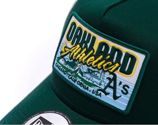 Kappe New Era - MLB City Patch 9FORTY Trucker - Oakland Athletics - Dark Green