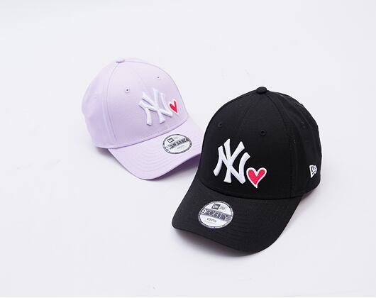 Kinder Kappe New Era - MLB Heart 9FORTY - NY Yankees - Black / White