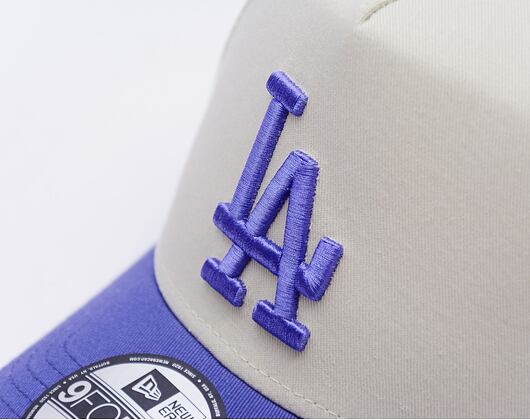 Kappe New Era - MLB Cream & Patch 9FORTY A-Frame - LA Dodgers - Cream / Blue