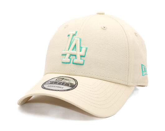 Kappe New Era - MLB Team Outline 9FORTY - LA Dodgers - Cream / Teal