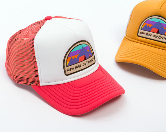 Kinder Kappe New Era - Branded Adventure Patch 9FORTY Trucker - Coral / White