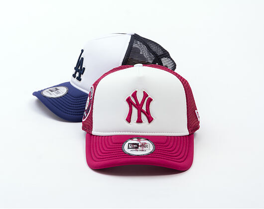 Kappe New Era - MLB World Series 9FORTY Trucker - NY Yankees - Cherry / White