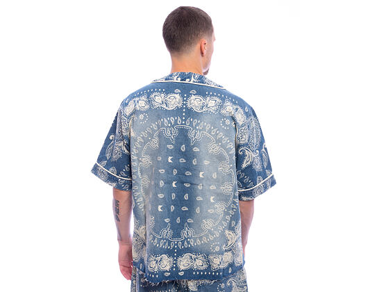 Trikot Karl Kani - Kani Paisley Denim Baseball Shirt - Blue
