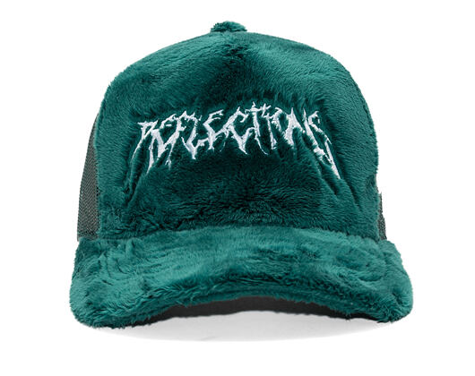 Kappe Reflection Luxury Fuzzy Trucker - Bottle Green/ White