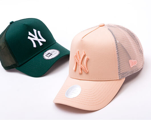Damen Kappe New Era - MLB League Essential 9FORTY Trucker - NY Yankees - Light Pink