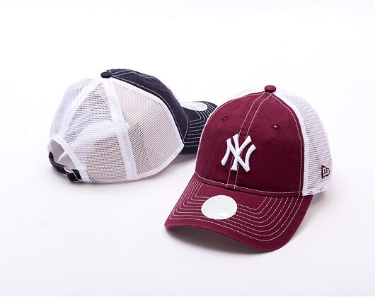 Damen Kappe New Era - MLB Washed & Mesh 9TWENTY - NY Yankees - Burgundy