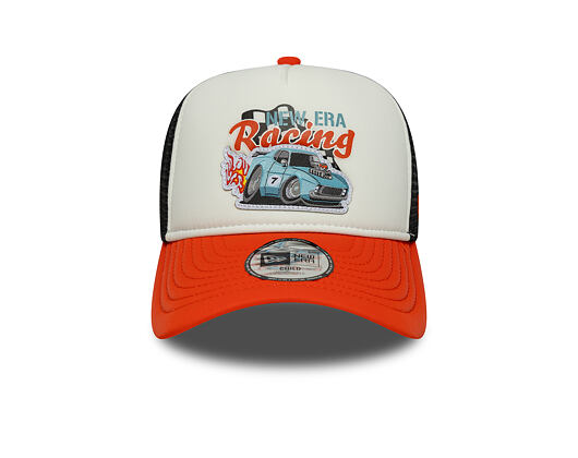 Kinder Kappe New Era - Racing Foam 9FORTY Trucker - Orange / White