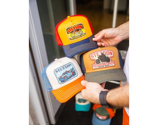 Kappe Stetson - Trucker Cap Motocross Team - Navy/Orange