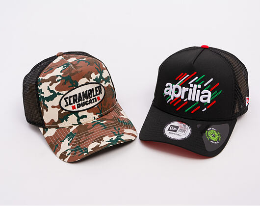 Kappe New Era - PIAGGIO Print 9FORTY Trucker - Black